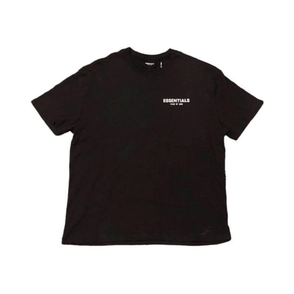 בגדי Essentials T Shirt Boxy Black White Logo