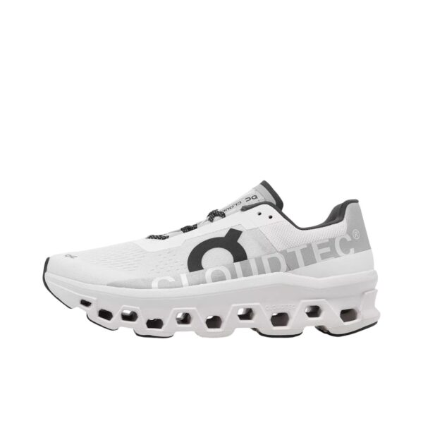 נעלי און קלאוד | On Cloudmonster Running Shoes White/Black
