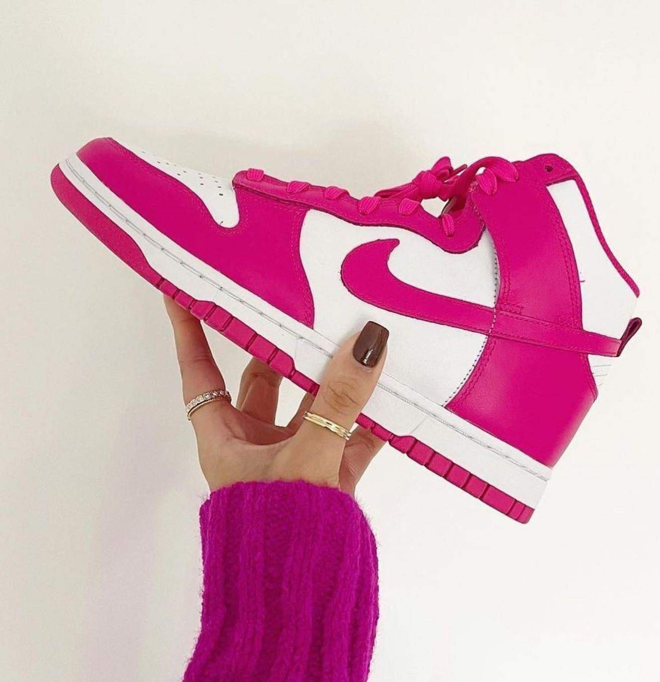 נעלי נייק דאנק | Nike Dunk High Pink Prime – תמונה 5
