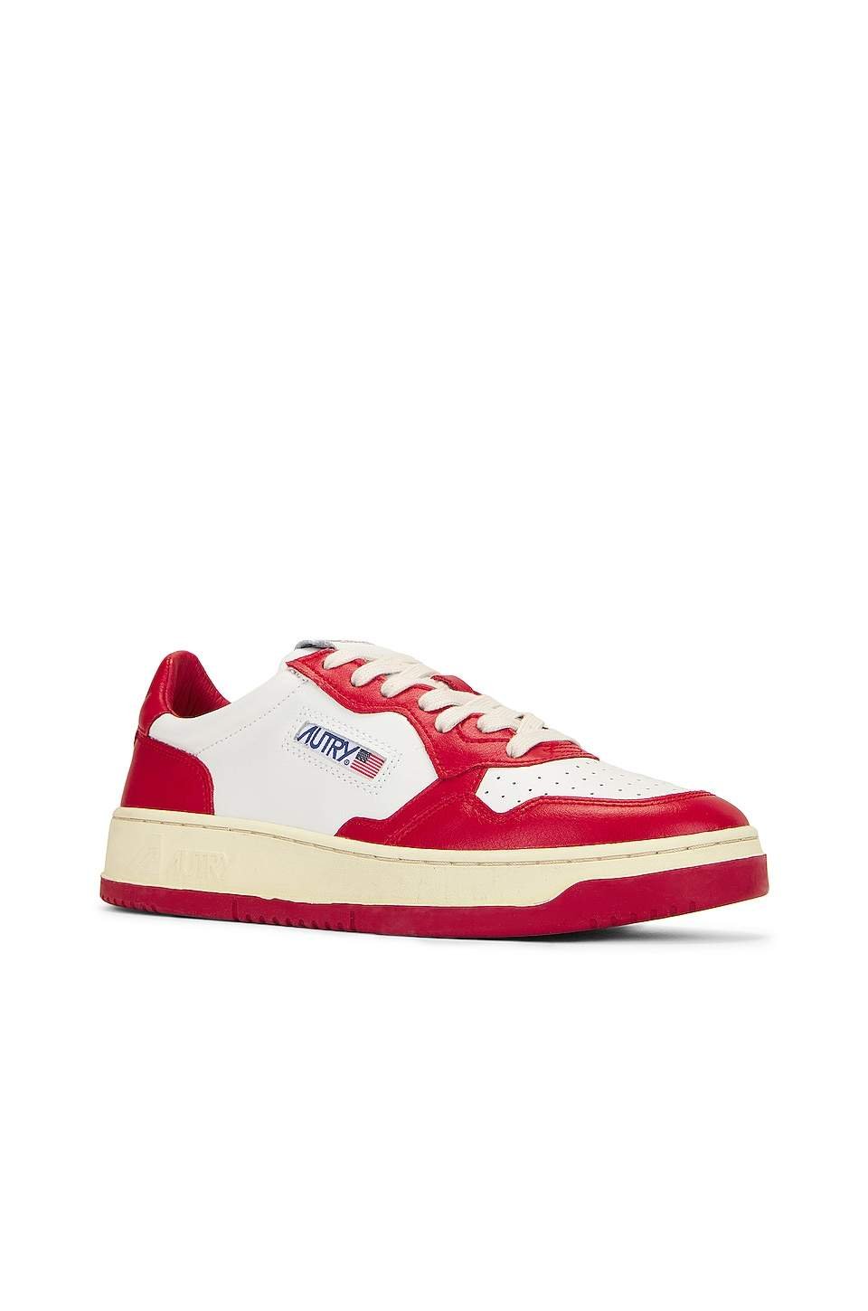 נעלי Autry Medalist Low Sneakers White Red – תמונה 3