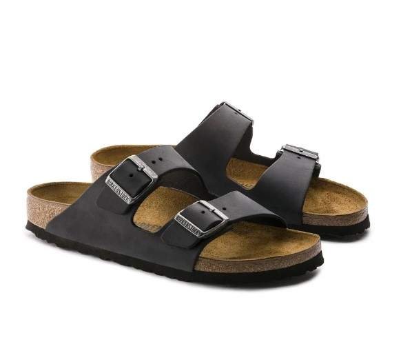 כפכפי בירקנשטוק | Birkenstock Arizona Leather Black – תמונה 3