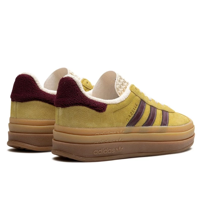 נעלי אדידס | Adidas Gazelle Bold Almost Yellow Maroon – תמונה 3