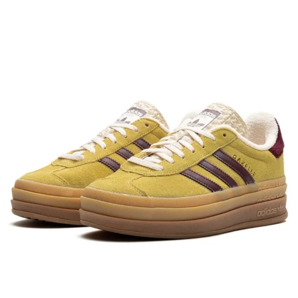 Adidas gazelle bold almost yellow maroon 2 600x600