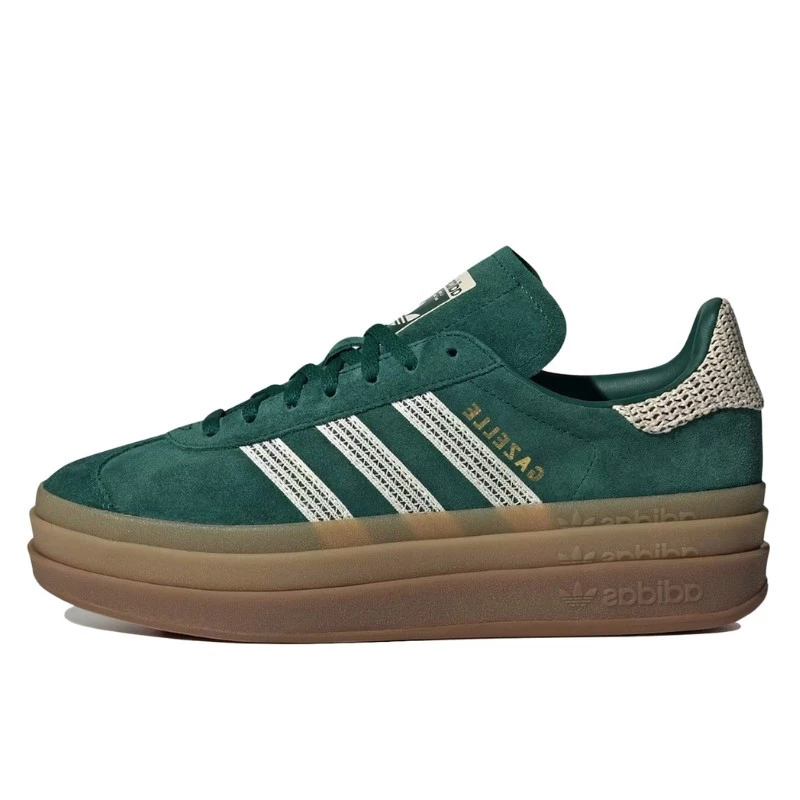 Adidas gazelle bold collegiate green white gold