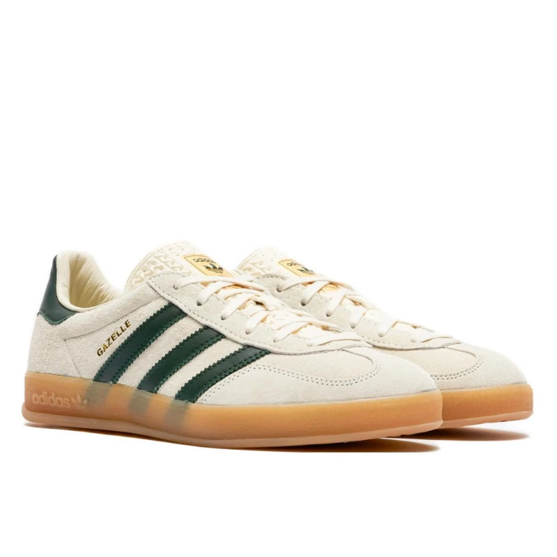 נעלי אדידס | Adidas Gazelle Indoor Cream White Collegiate Green Gum – תמונה 3