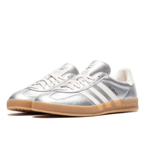 Adidas gazelle indoor silver metallic core white 1 600x600