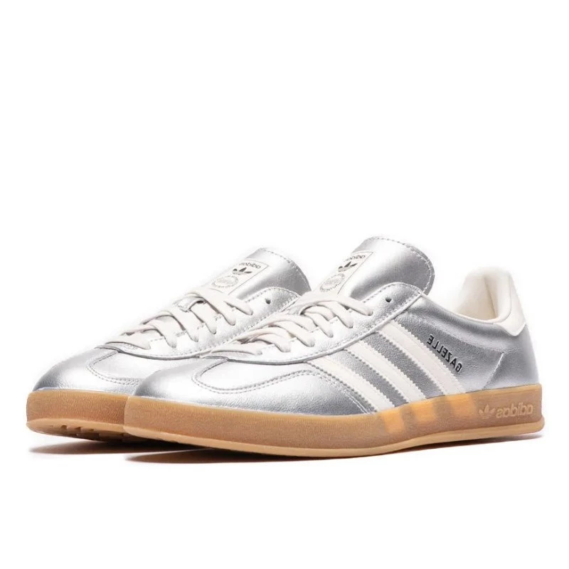 נעלי אדידס | Adidas Gazelle Indoor Silver Metallic Core White – תמונה 2