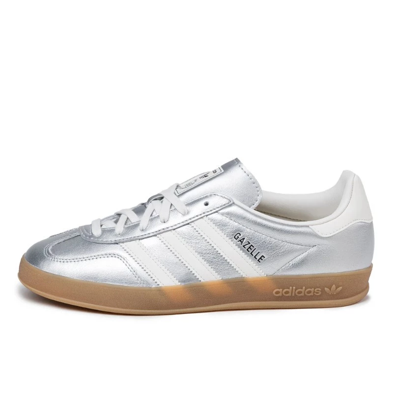 Adidas gazelle indoor silver metallic core white 2