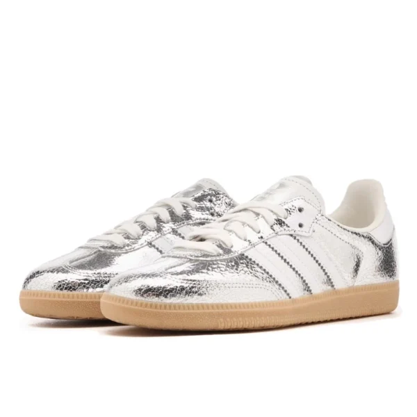 Adidas samba og silver metallic cracked leather 2 600x600