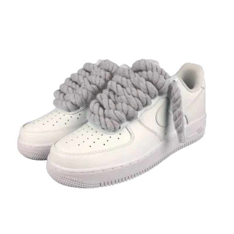 נעלי נייק | Nike Air Force 1 Custom Lacet Corde Gris Clair – תמונה 2