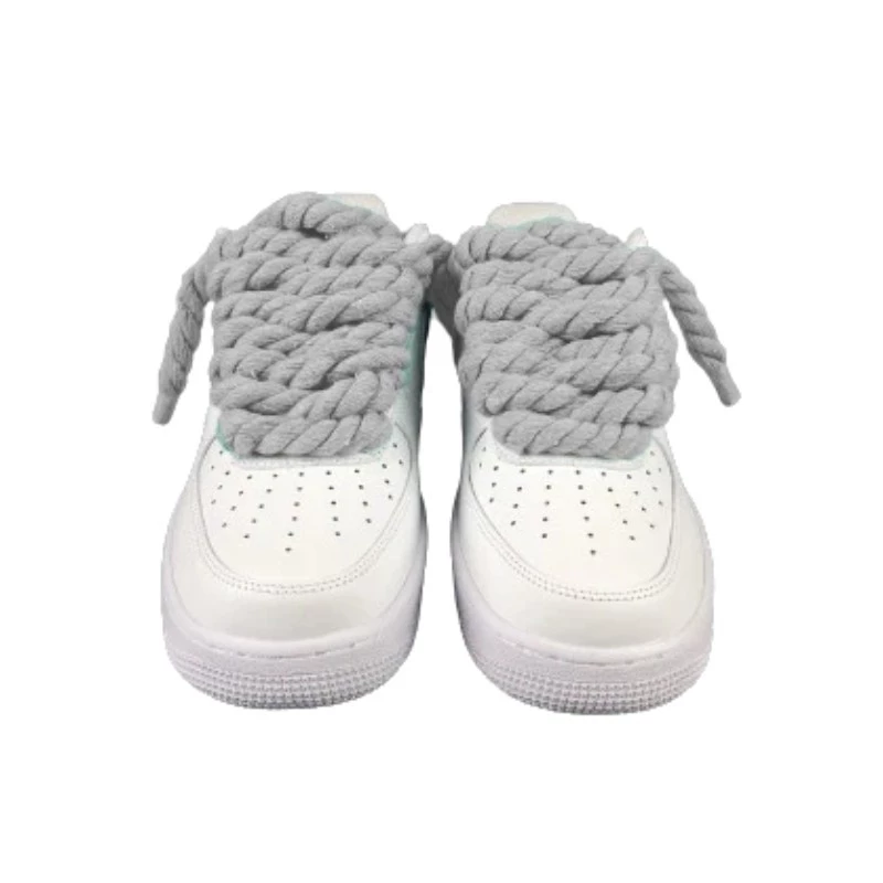 נעלי נייק | Nike Air Force 1 Custom Lacet Corde Gris Clair – תמונה 3