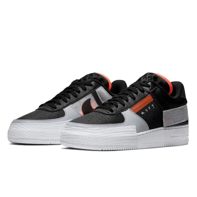 נעלי נייק | Nike Air Force 1 Drop Type Black Hyper Crimson – תמונה 2
