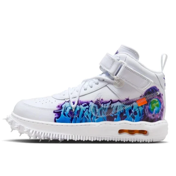 נעלי נייק | Nike Air Force 1 Mid Off White Graffiti White