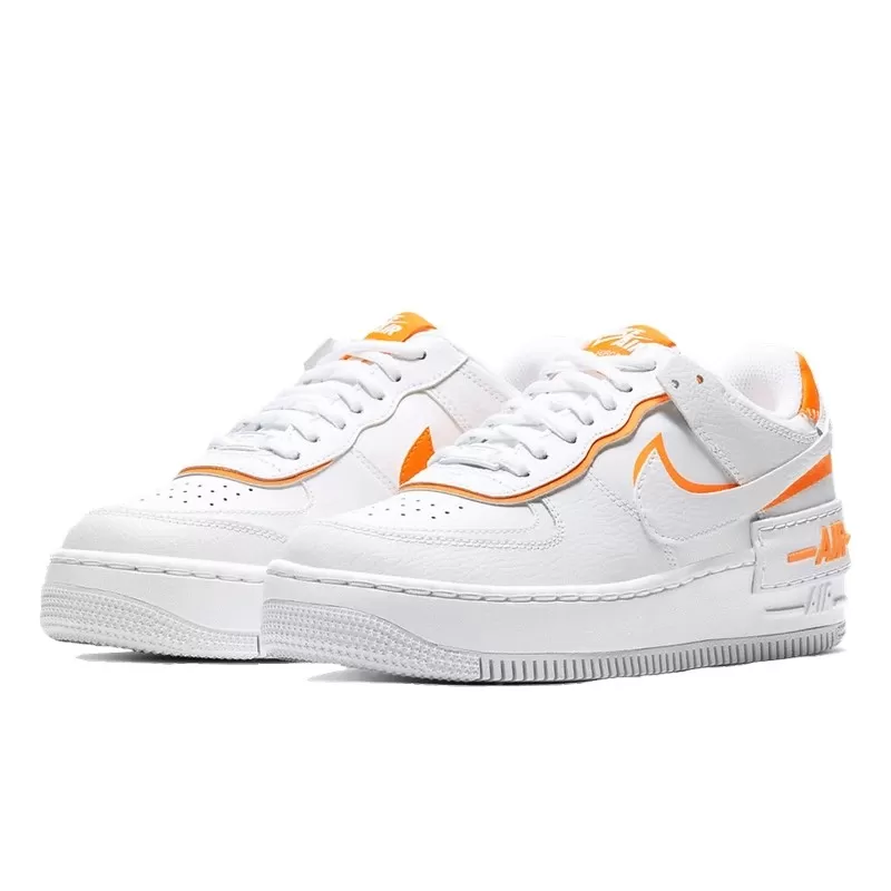 נעלי נייק | Nike Air Force 1 Shadow Total White Orange – תמונה 2
