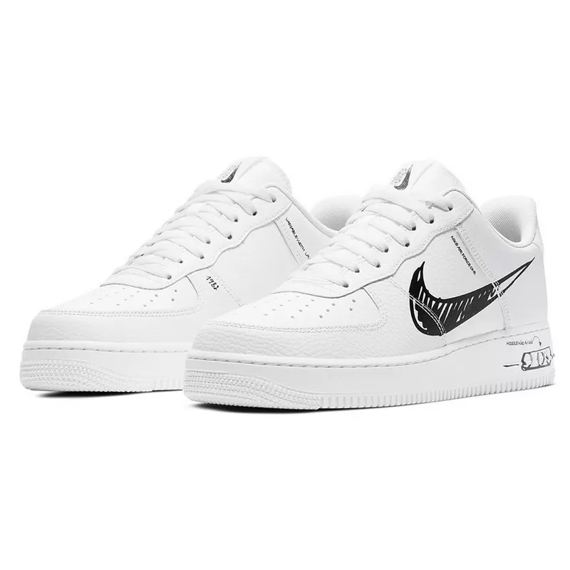 נעלי נייק | Nike Air Force 1 Sketch White Black – תמונה 2