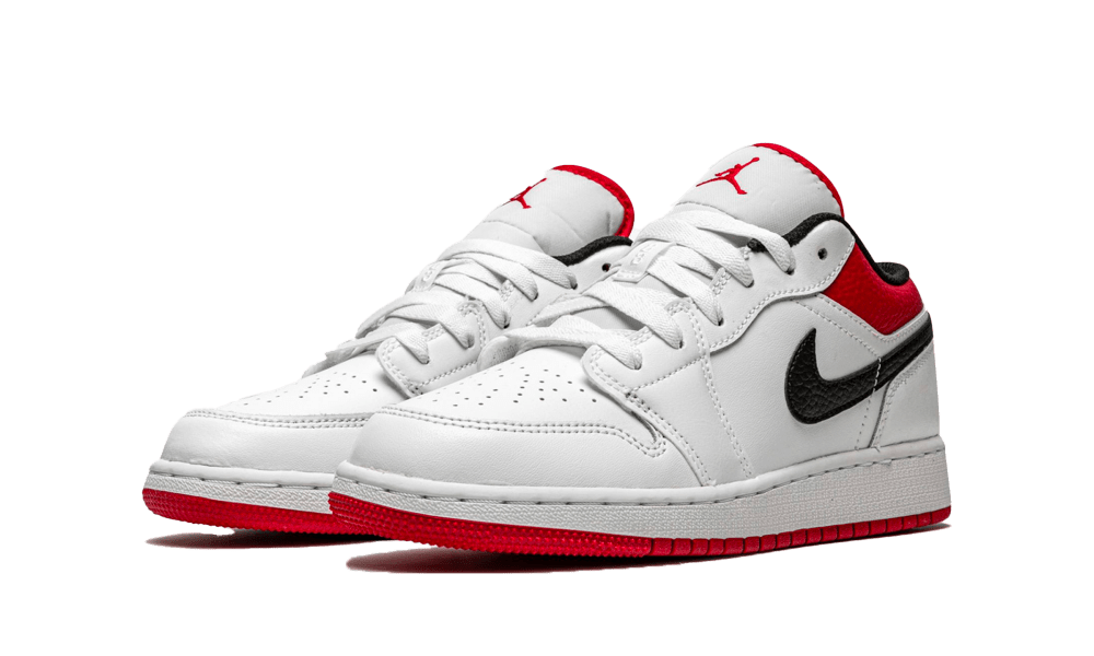נעלי נייק אייר ג’ורדן | Nike air jordan 1 low white university red – תמונה 5