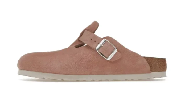 כפכפי בירקנשטוק | Birkenstock Boston Soft Footbed Suede Pink Clay