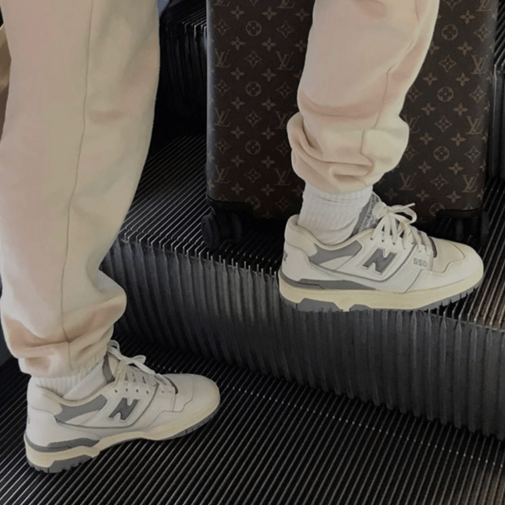 נעלי ניו באלאנס | New Balance 550 Leather White Gray – תמונה 4