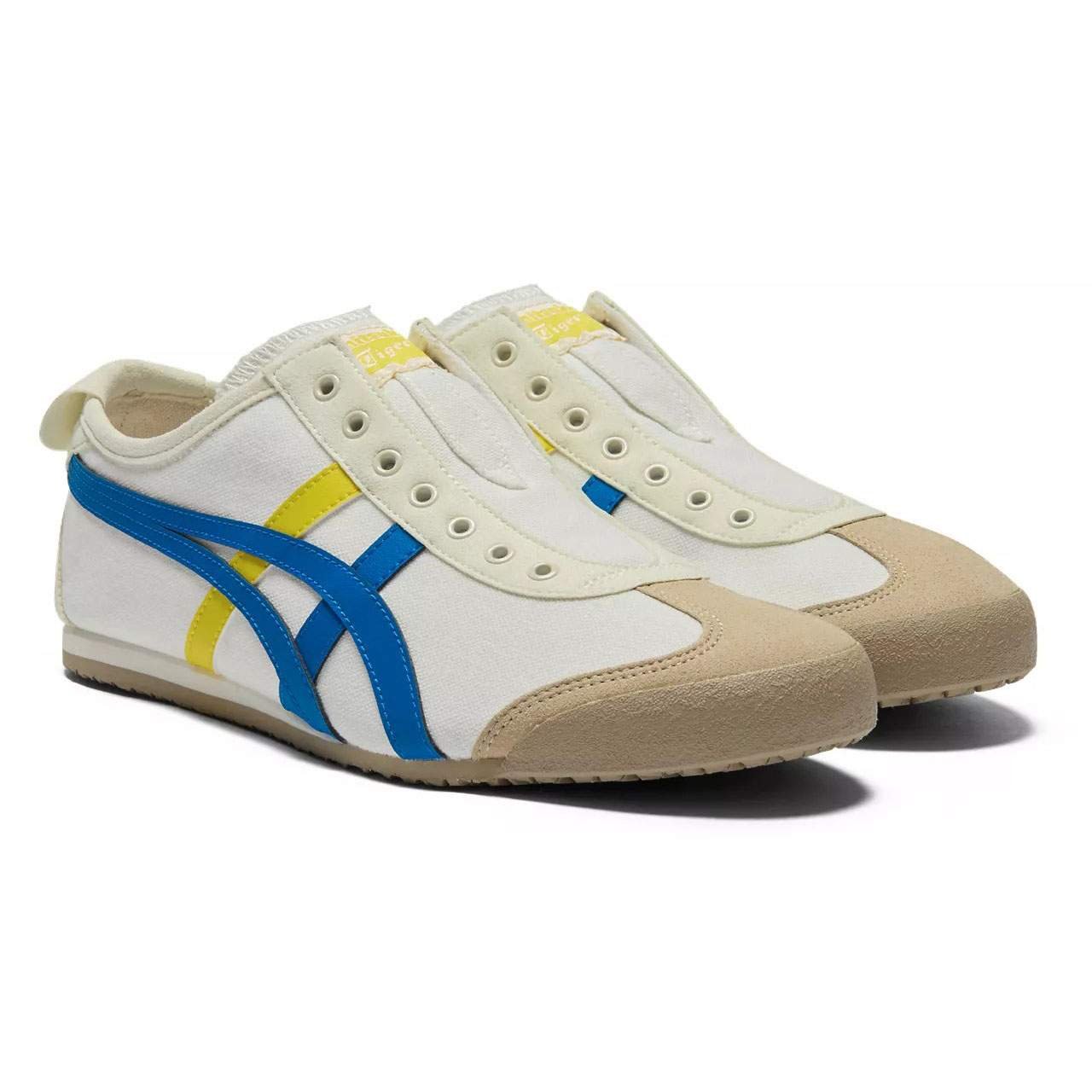 נעלי אוניטסוקה טייגר | Onitsuka Tiger MEXICO 66 SLIP ON Cream/Directoire Blue – תמונה 3