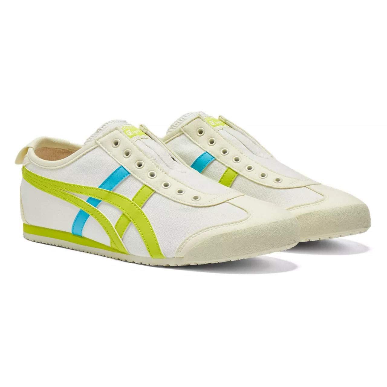 נעלי אוניטסוקה טייגר | Onitsuka Tiger MEXICO 66 SLIP ON Cream/Neon Lime – תמונה 3