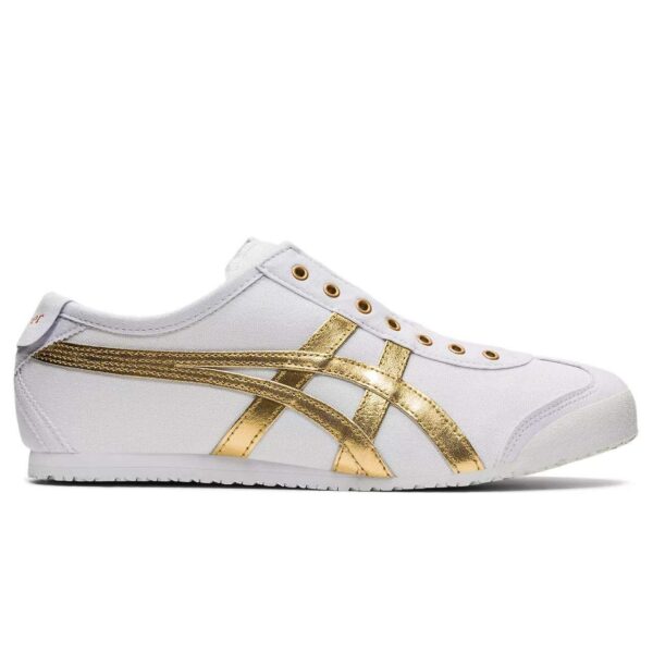 נעלי אוניטסוקה טייגר | Onitsuka Tiger MEXICO 66 SLIP ON White/Pure Gold