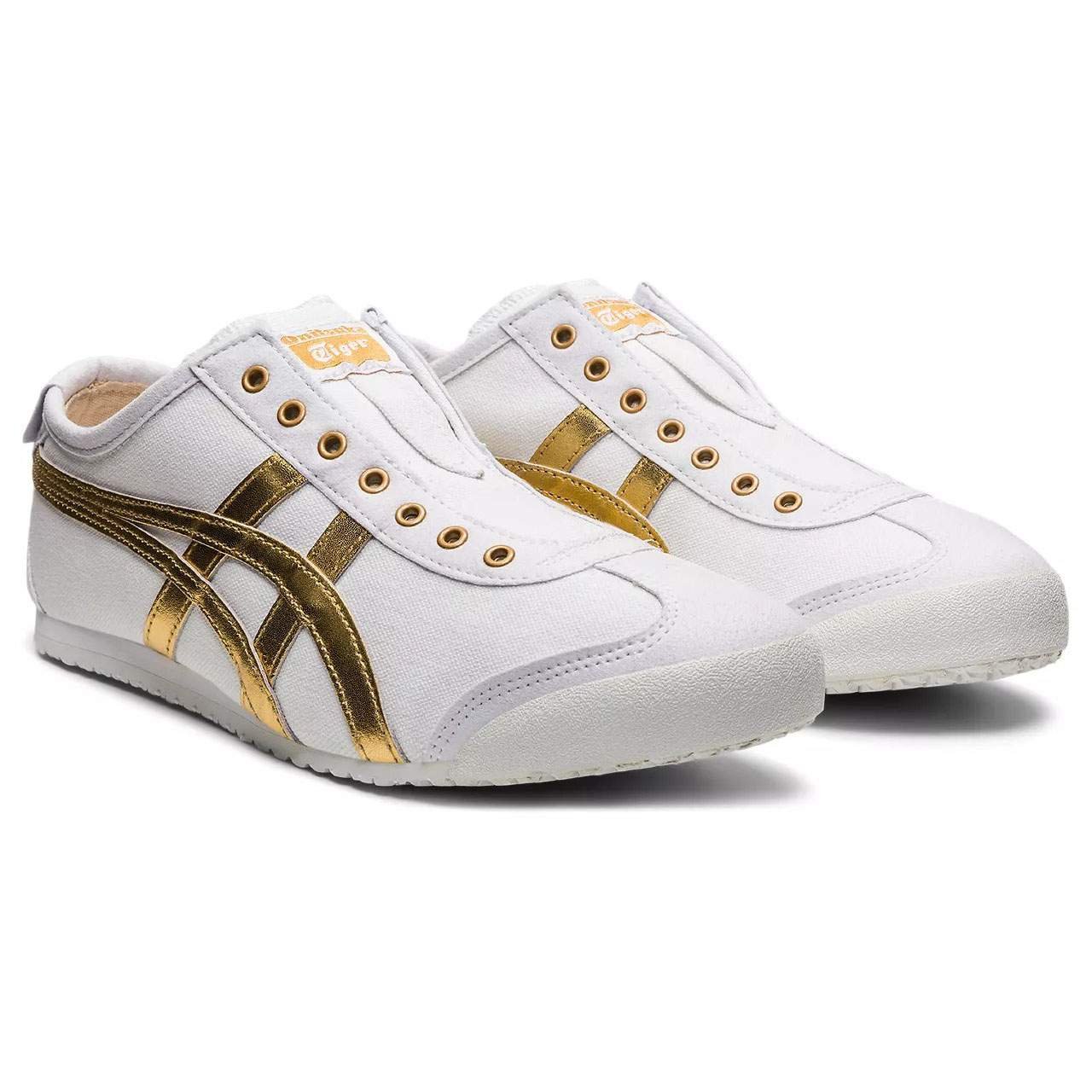 נעלי אוניטסוקה טייגר | Onitsuka Tiger MEXICO 66 SLIP ON White/Pure Gold – תמונה 3