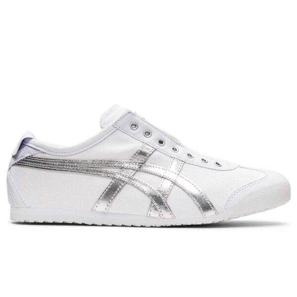 נעלי אוניטסוקה טייגר | Onitsuka Tiger MEXICO 66 SLIP ON White/Pure Silver
