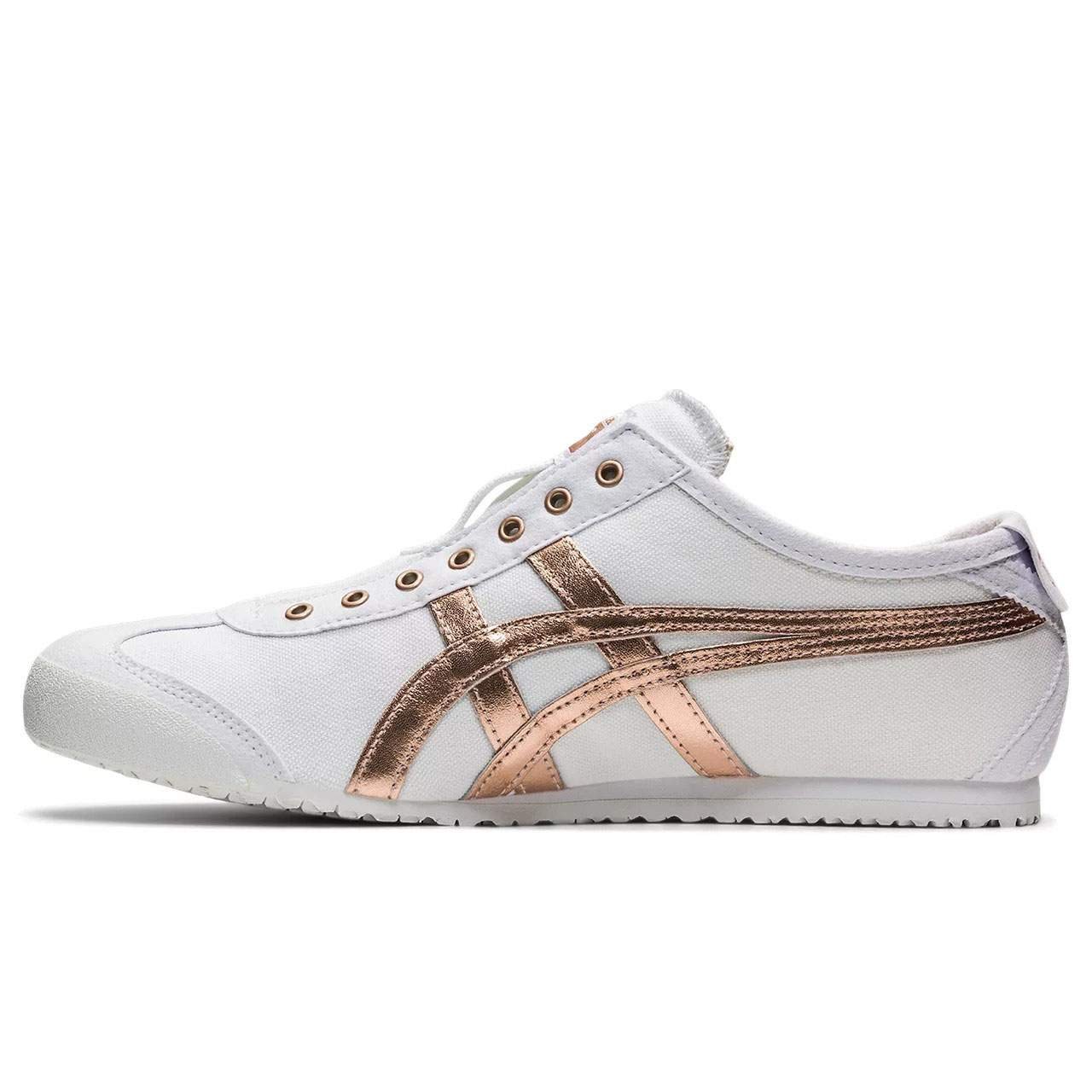 נעלי אוניטסוקה טייגר | Onitsuka Tiger MEXICO 66 SLIP ON White/Rose Gold – תמונה 2