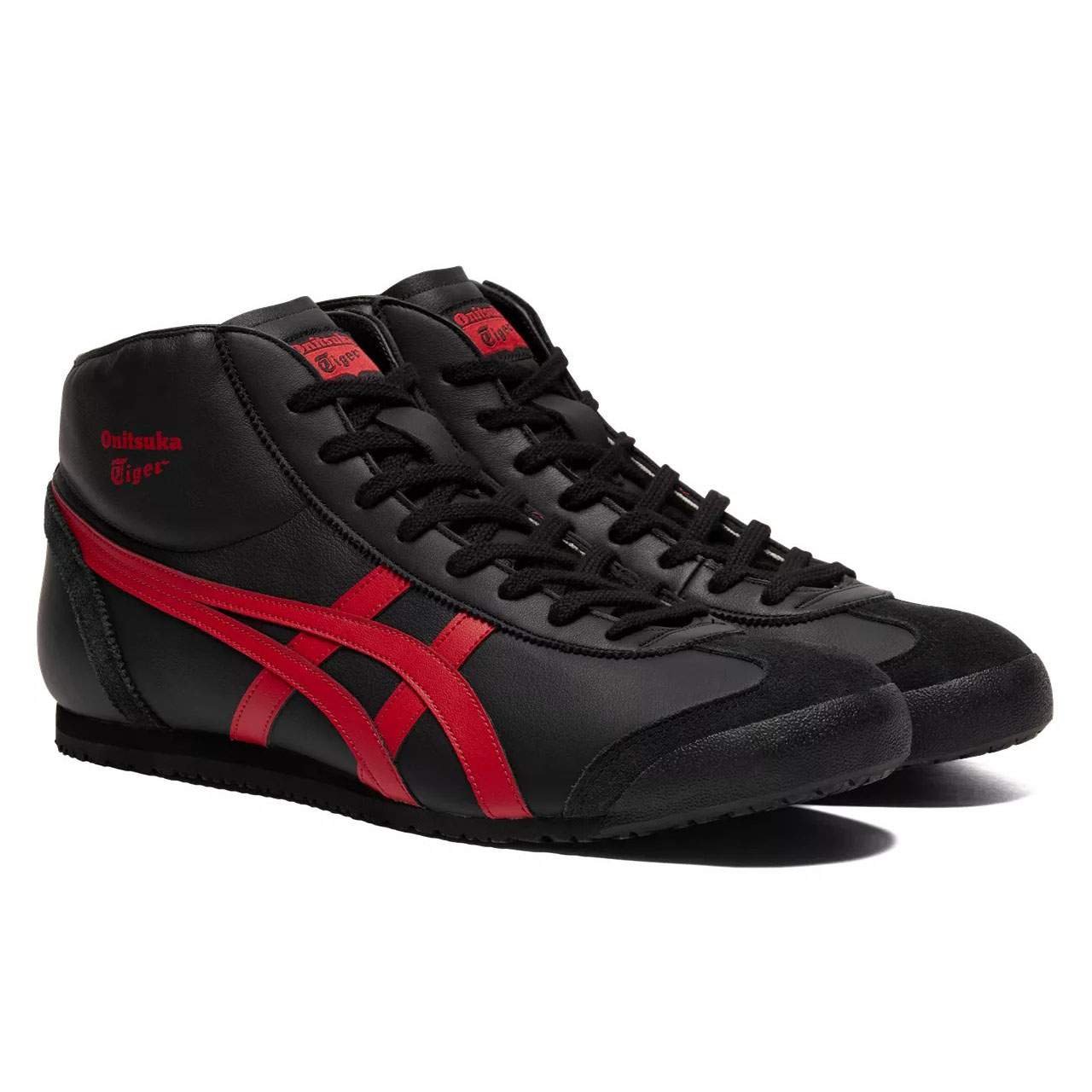 נעלי אוניטסוקה טייגר | Onitsuka Tiger MEXICO Mid Runner Black/Classic Red – תמונה 4