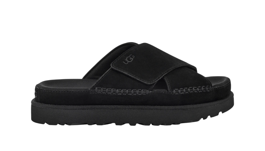 נעלי האג גברים | UGG Goldenstar Cross Slide Black